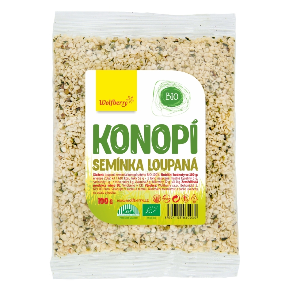 WOLFBERRY Konopné semínko loupané BIO 100 g