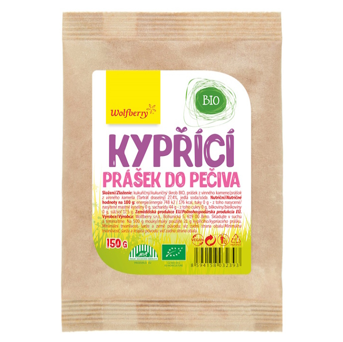 WOLFBERRY Kypřící prášek do pečiva BIO 150 g