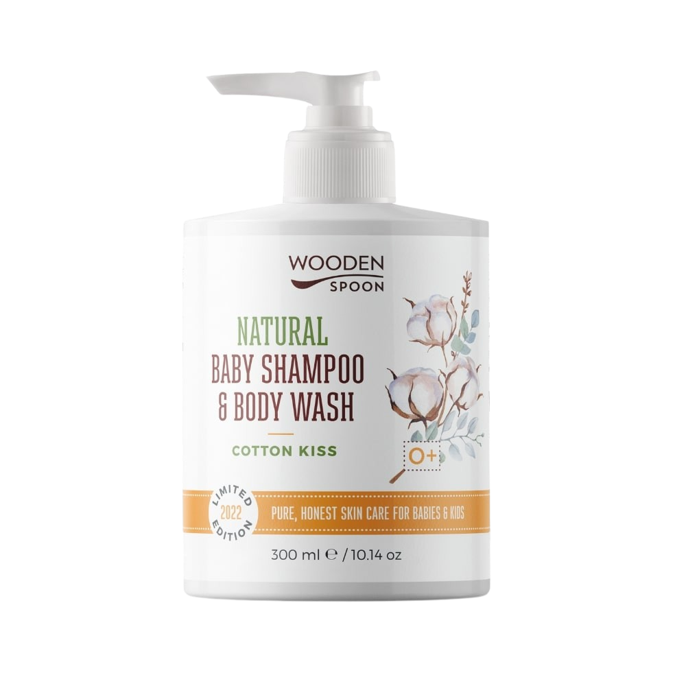 WOODENSPOON Dětský sprchový gel a šampon na vlasy 2v1 Cotton Kiss 300 ml