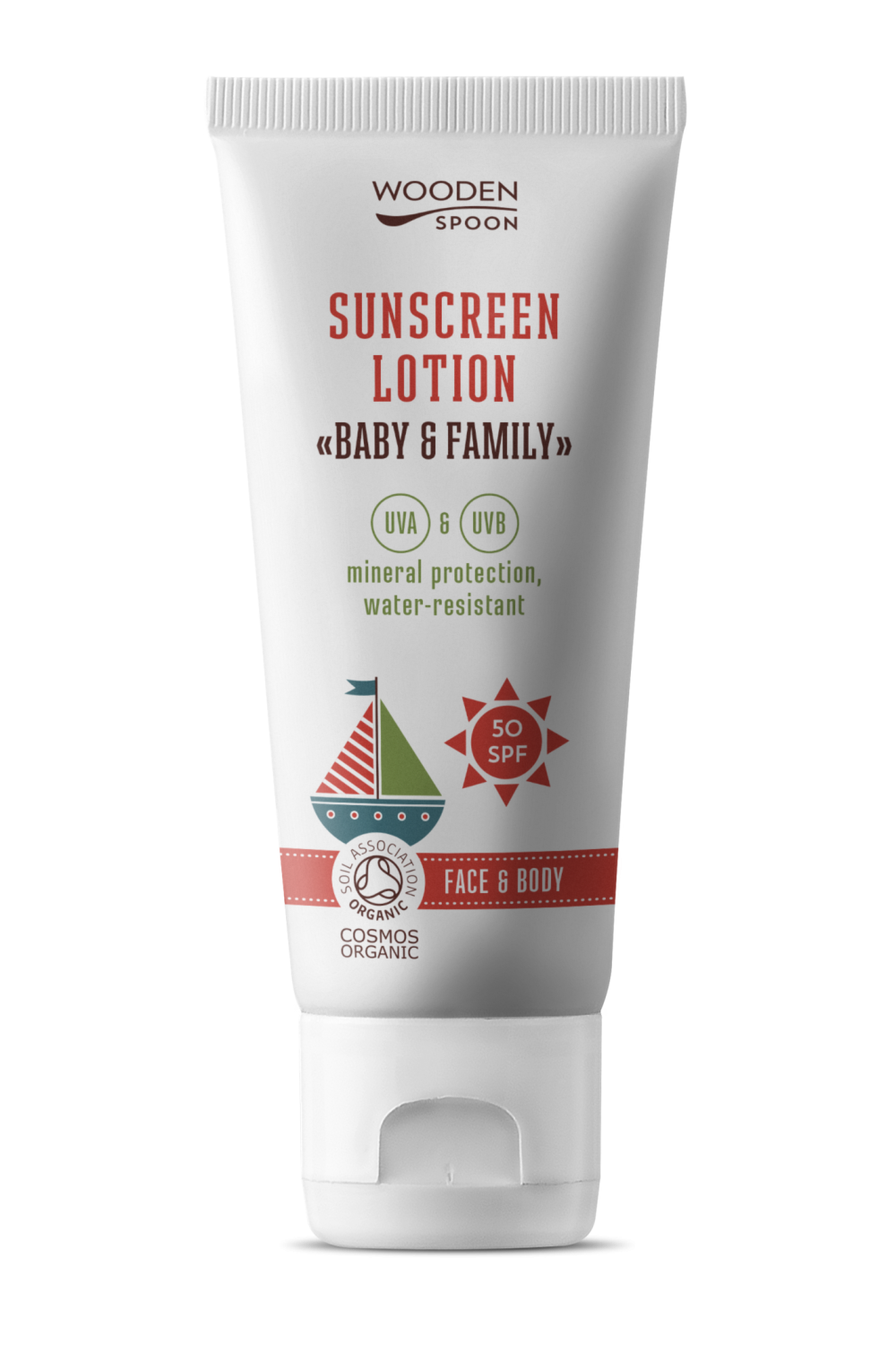 WOODENSPOON Opalovací tělové mléko Baby & Family SPF50 100 ml