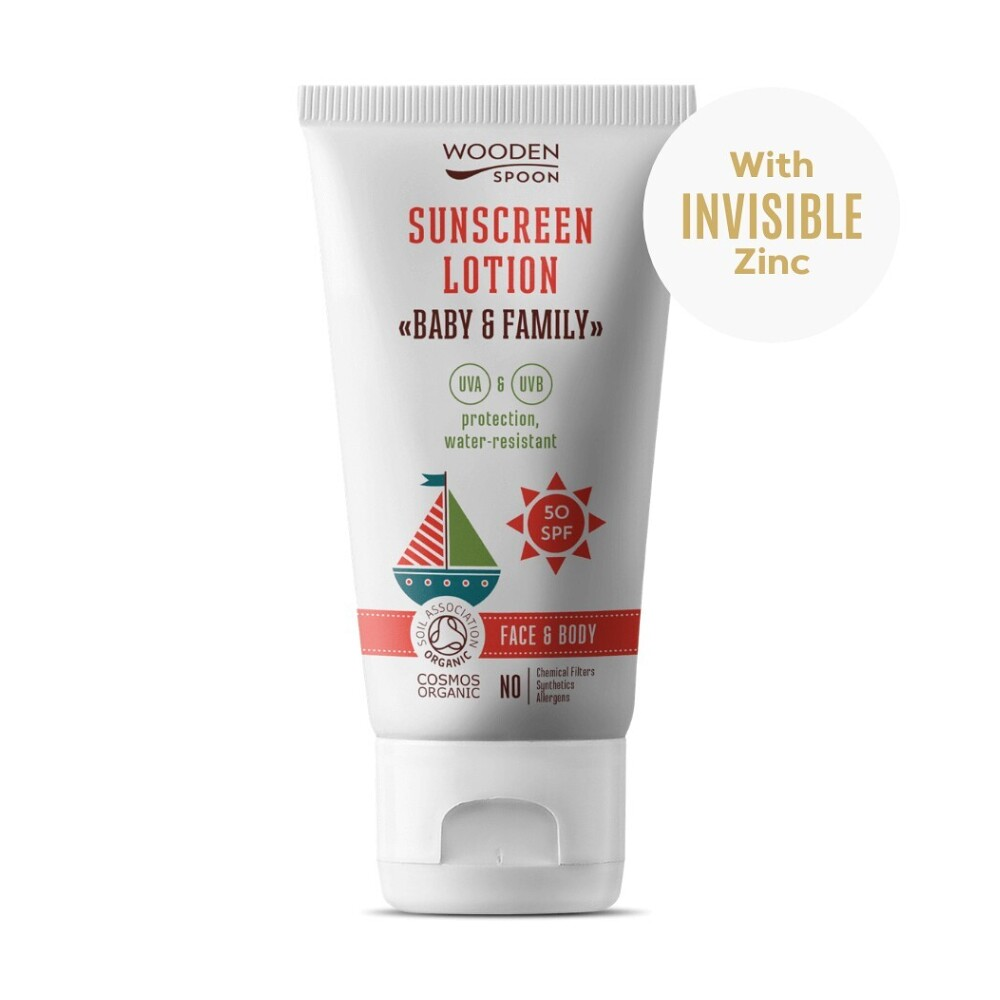 WOODENSPOON Opalovací tělové mléko Baby & Family SPF 50 150 ml