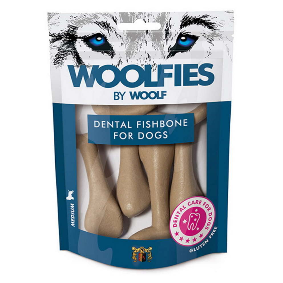 WOOLFIES Dental Fishbone M dentální pochoutka pro psy 200 g