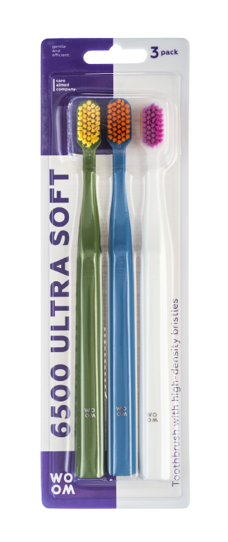 WOOM 6500 ULTRA SOFT Zubní kartáček, 3 ks