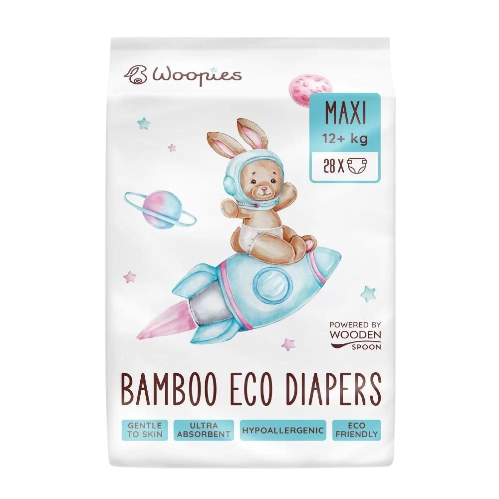 WOOPIES dětské EKO pleny maxi 12 + kg Wooden Spoon 28 ks