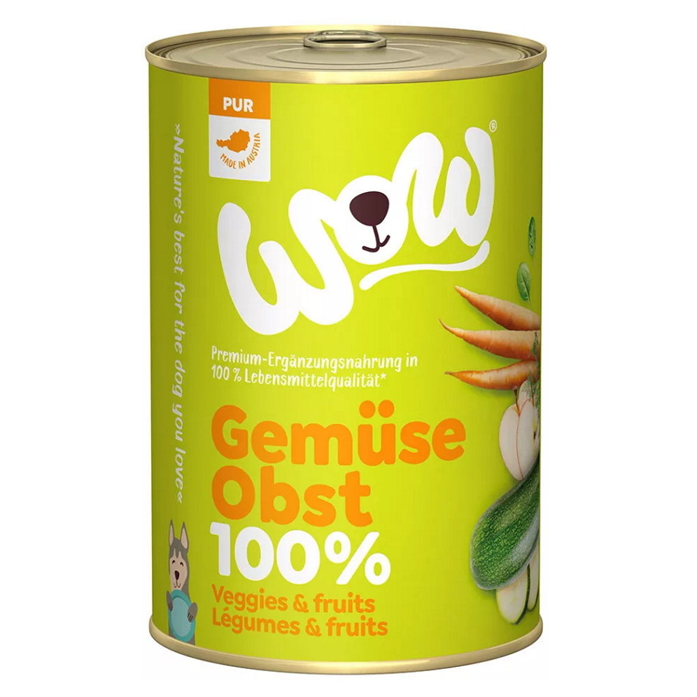 WOW Zelenina a ovoce PUR konzerva pro psy 400 g