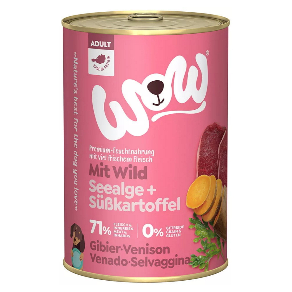 WOW Zvěřina s batáty adult konzerva pro psy 400 g