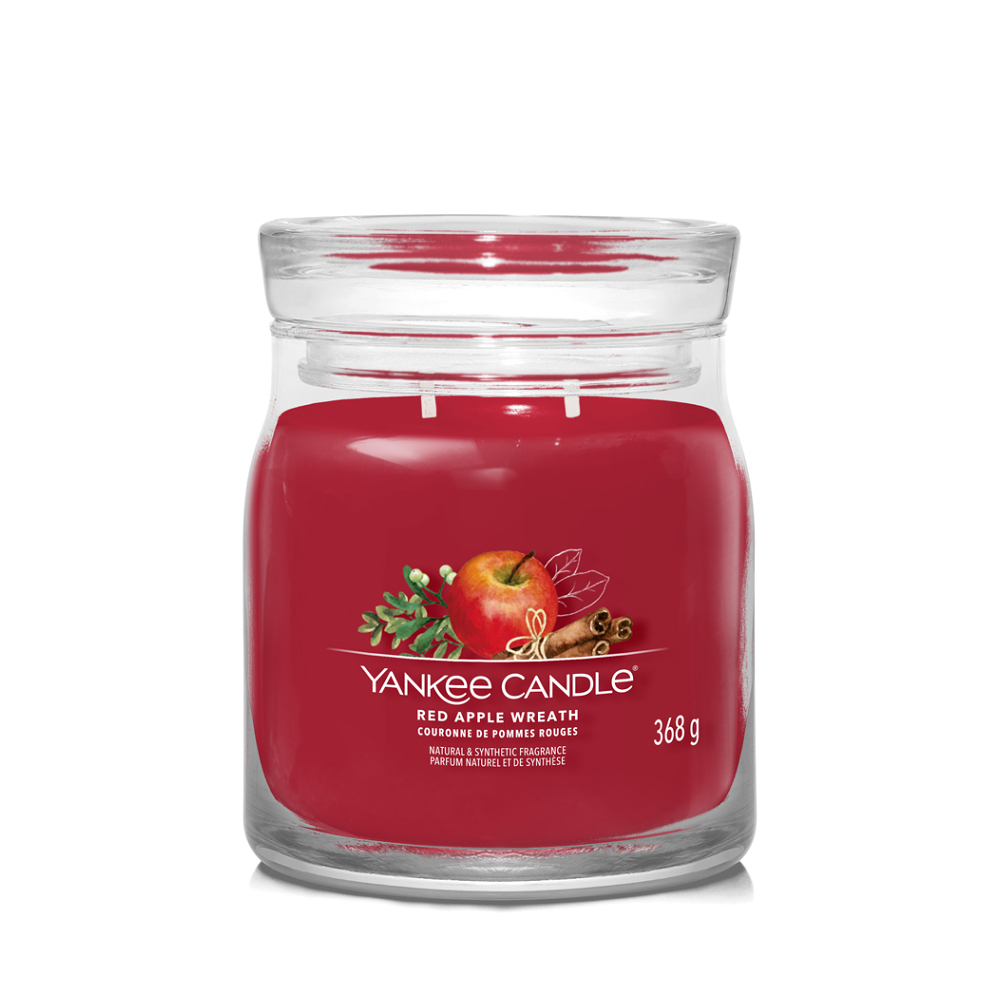 YANKEE CANDLE Signature Vonná svíčka střední 2 knoty Red Apple Wreath 368 g