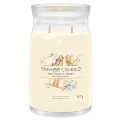 YANKEE CANDLE Signature Vonná svíčka velká 2 knoty Soft Wool & Amber 567 g