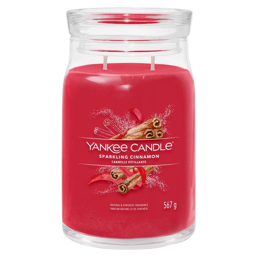YANKEE CANDLE Signature Vonná svíčka velká 2 knoty Sparkling Cinnamon 567 g