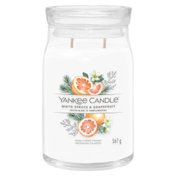 YANKEE CANDLE Signature Vonná svíčka velká 2 knoty White Spruce & Grapefruit 567 g