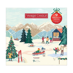YANKEE CANDLE Vánoční dárková sada kniha votiv ve skle 9 kusů