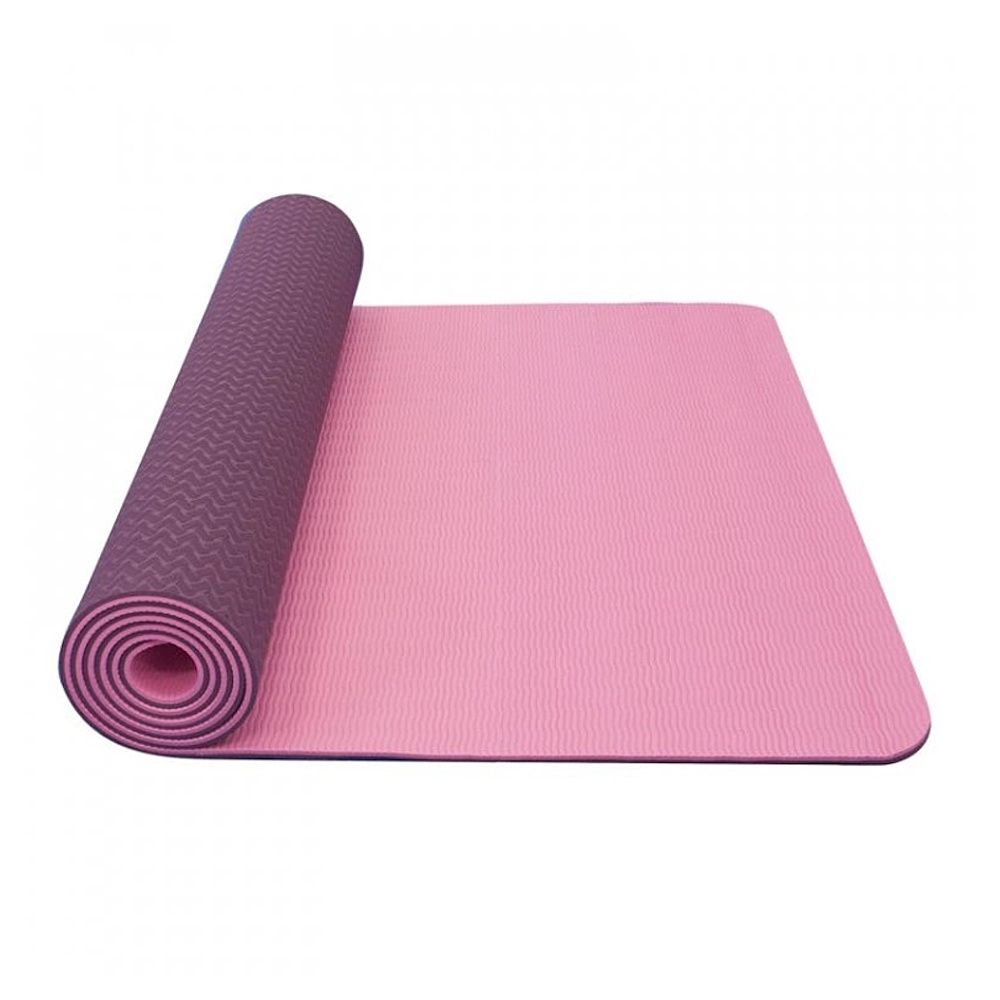 YATE Yoga mat dvouvrstvá materiál TPE růžovo fialová 0,6 cm