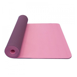 YATE Yoga mat dvouvrstvá materiál TPE růžovo fialová 0,6 cm