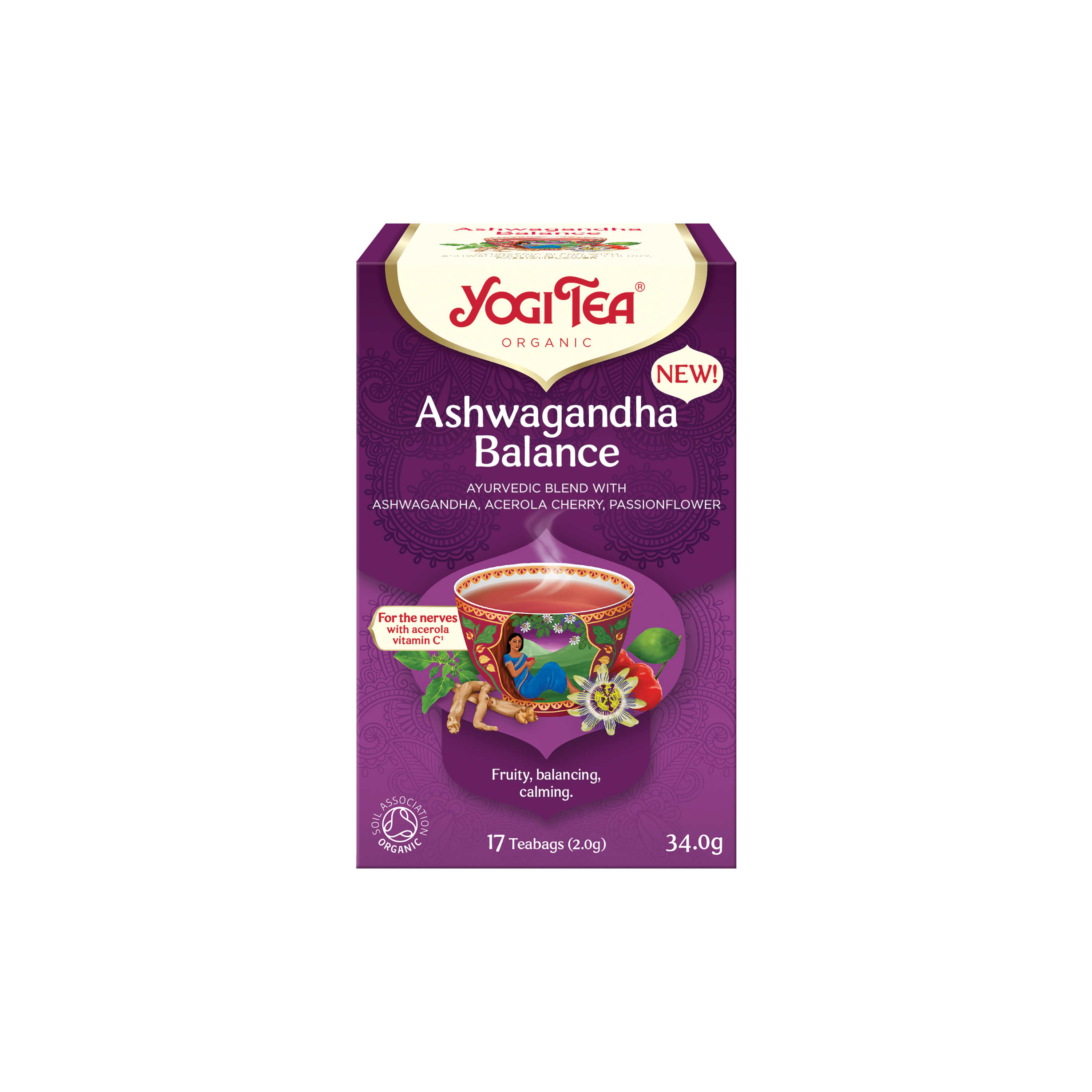 YOGI TEA Rovnováha Ashwagandy BIO porcovaný čaj 17 sáčků