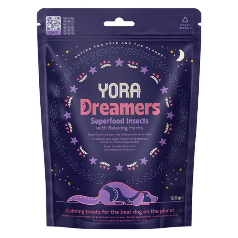 YORA Dog Dreamers s bylinkami pamlsky z hmyzu 100 g