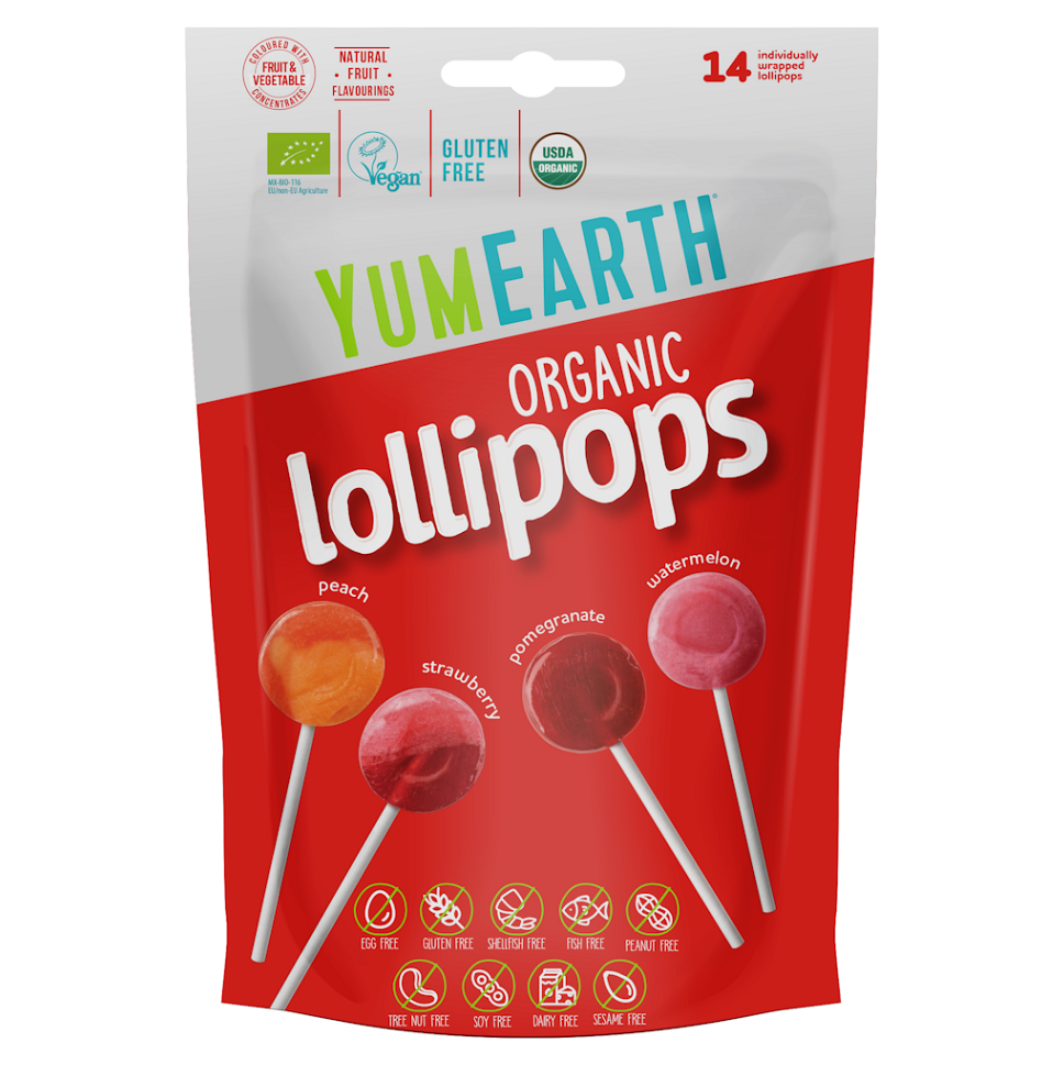 YUMEARTH Ovocná lízátka meloun, jahoda, broskev a granátové jablko BIO 14 kusů