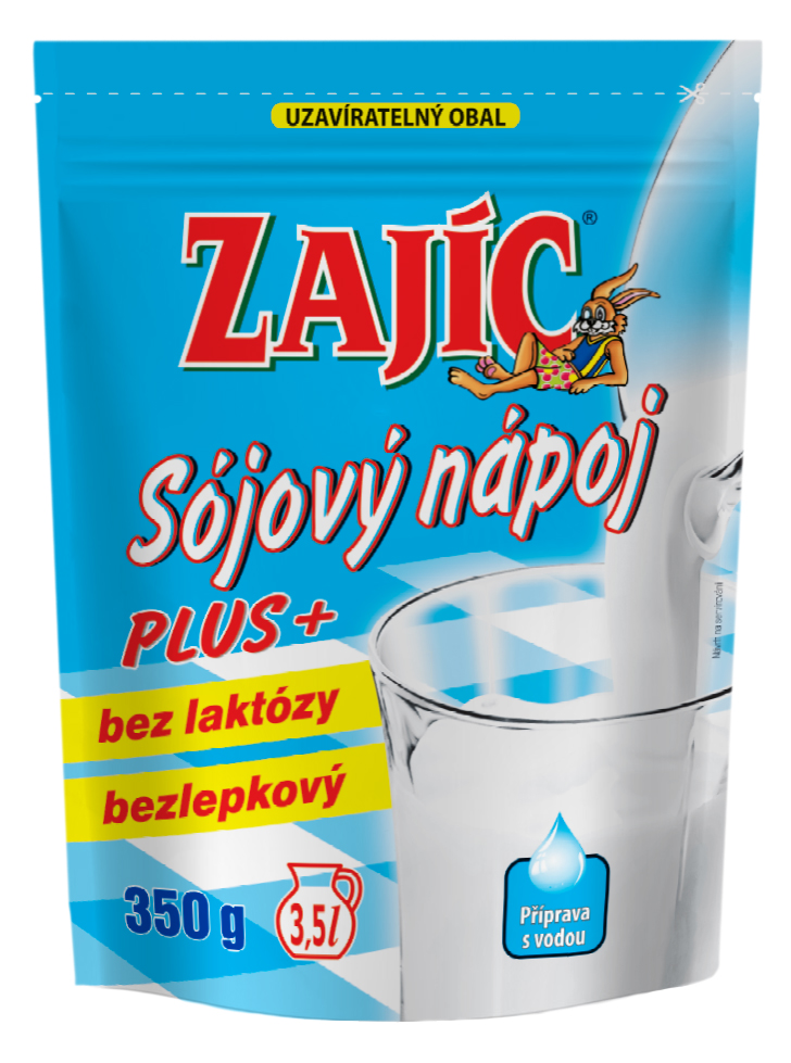 Zajíc Sójový nápoj PLUS uzavíratelný sáček 350 g