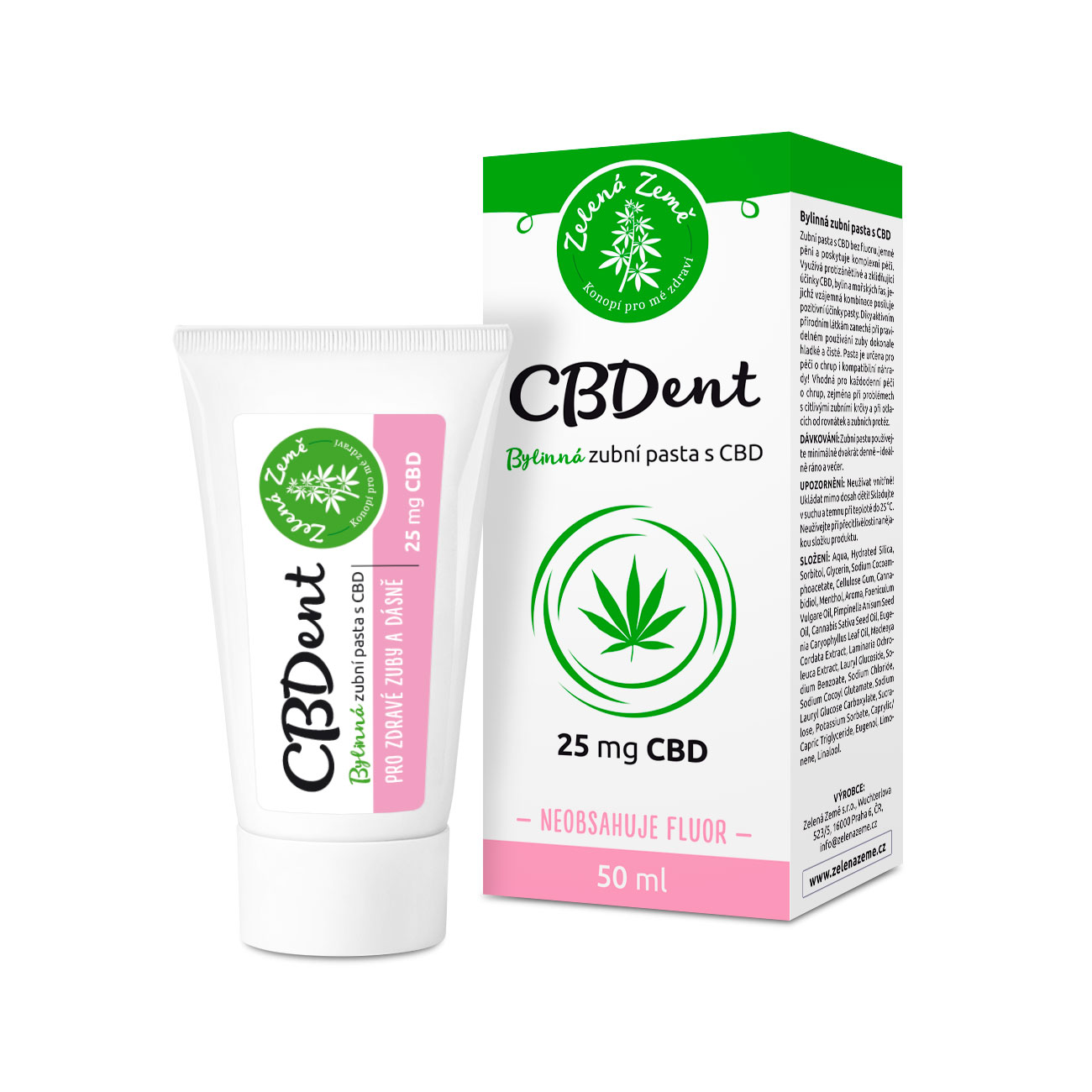 ZELENÁ ZEMĚ CBD Zubní pasta CBDent 50 ml