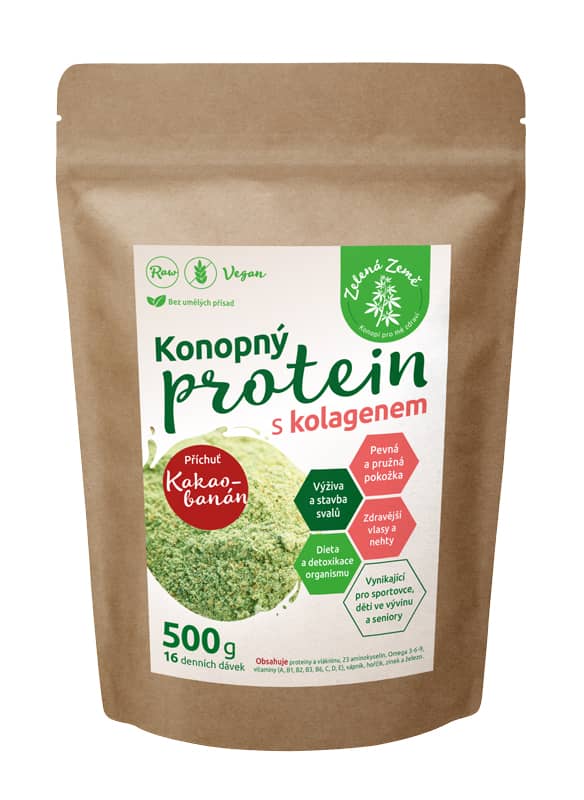 ZELENÁ ZEMĚ Konopný protein s kolagenem 500 g