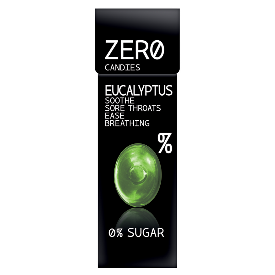ZERO CANDIES Eucalyptus candies 0% mentolové bonbóny 32 g