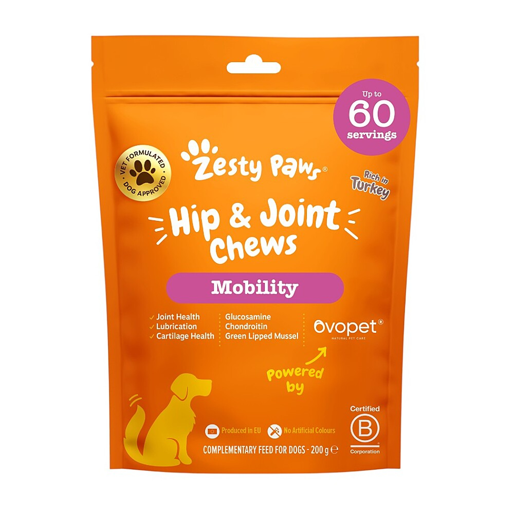 ZESTY PAWS Hip & joint chews na kyčle a klouby 60 tablet
