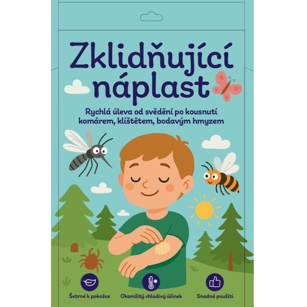 Zklidňující náplast po kousnutí hmyzem průměr 9 cm 12 ks