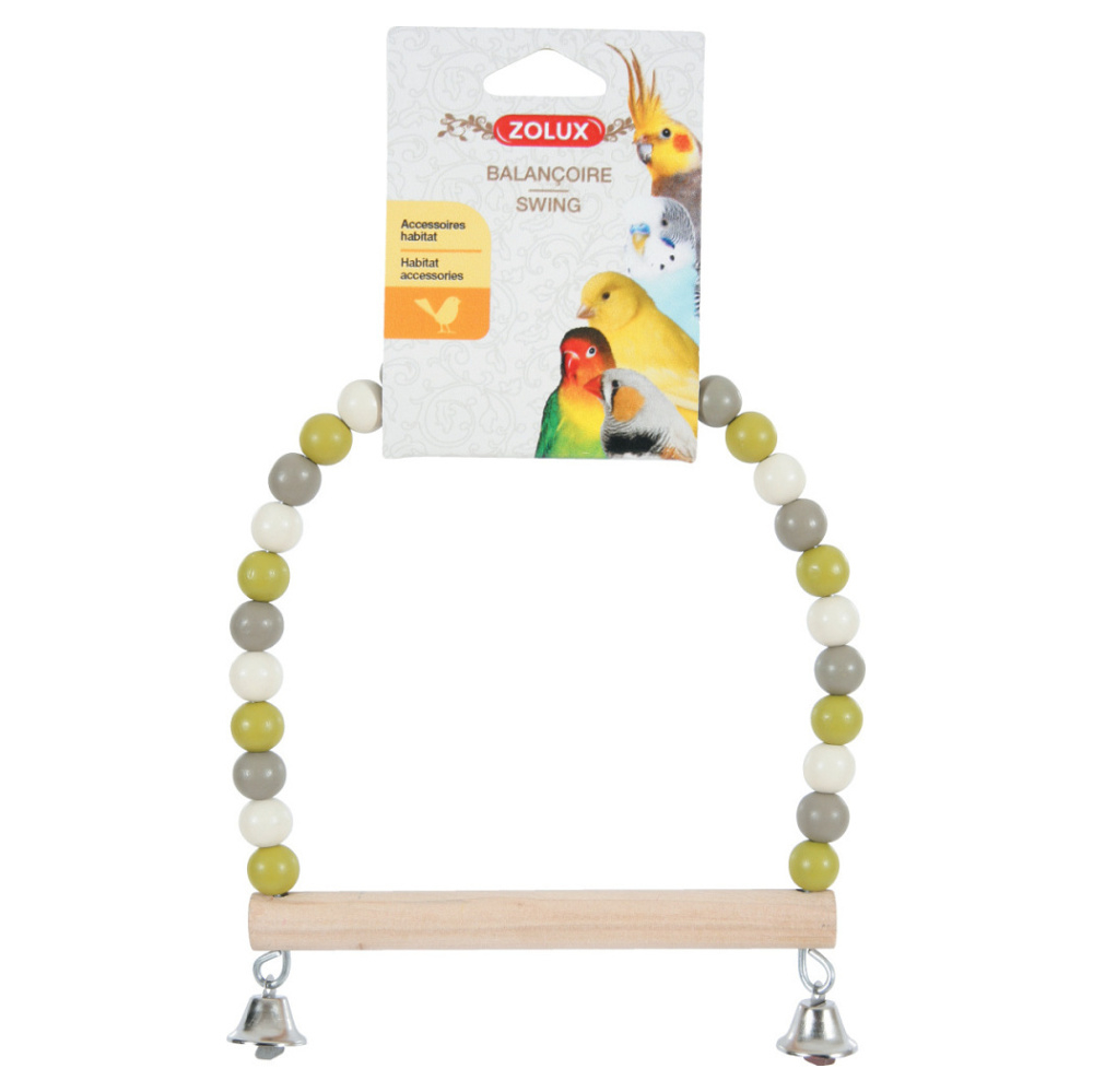 ZOLUX Houpačka pro ptáky dřevěná s korálky  22 cm